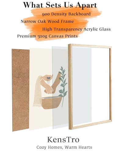 KensTro 16x20 Oak Framed Jesus Washing Feet Christian Wall Art - color: Boho Jesus Washing Feet-Framed, size: 20"L x 16"W