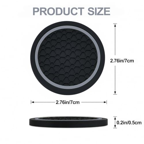 4PCS Car Cup Holder Coasters - 2.75 Inch Non-Slip Insert Water Bottle Holder Pads, Dustproof Automotive Interior Accessories Mat, Universal for Vehicles, Trucks, RVs (Grey) - color: Grey
