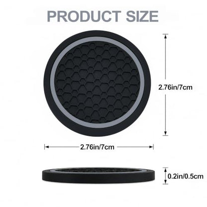 4PCS Car Cup Holder Coasters - 2.75 Inch Non-Slip Insert Water Bottle Holder Pads, Dustproof Automotive Interior Accessories Mat, Universal for Vehicles, Trucks, RVs (Grey) - color: Grey