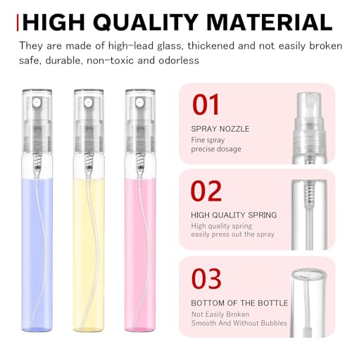 Mini Spray Bottle 10ml, Refillable Glass Spray Bottle, Glass Bottle Atomizer, Perfume Mouthwash Atomizer for Cleaning Refillable Container for Travel, Essential Oils, Perfume 40 Pcs, 10ml - size: 40PCS,10ML