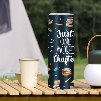 Book Lover Gifts for Women, 20 Oz Just One More Chapter Tumbler - color: Chapter