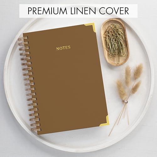 Aesthetic Thick Spiral Notebook Journal For Women in B5 - Linen Hardcover - color: Camel, size: B5