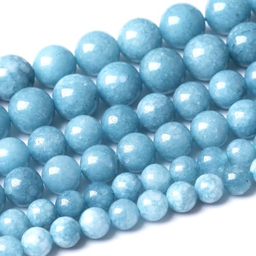 88PCS 4MM Blue Chalcedony Stone Beads Natural Gemstone Bead Crystal Healing Energy Jewelry Making DIY 20 inches - color: Blue Chalcedony, size: 4MM