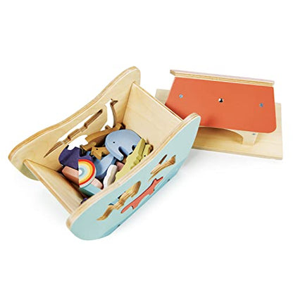 Tender Leaf Toys - Little Noah’s Ark - Wooden Animal Shape Sorting Toy - Compact and Made for Little Hands, Improve Hand-Eye Coordination and Concentration for Boys and Girls - Age 2+