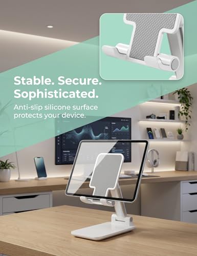 Phone Stand for Desk Cell Phone Holder Stands for iPhones - color: B-White-Silver