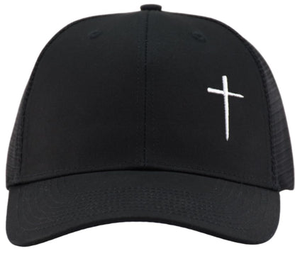 TSSGBL Various Gift Hats for Men - M L XL XXL Big Head Fit, Adjustable Mesh Trucker Ball Cap, Ideal Gifts - color: Black ( Cross ), size: XX-Large-3X-Large