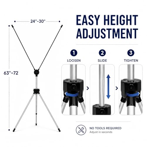 X Frame Banner Stand with Carrying Bag, Adjustable Display Stand 24"-31.5" W x 63"-72" H for Trade Shows, Events & Advertising (1 Unit)