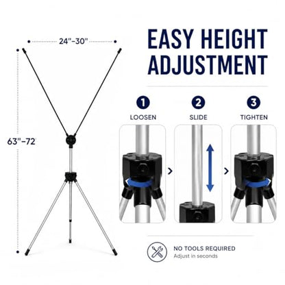 X Frame Banner Stand with Carrying Bag, Adjustable Display Stand 24"-31.5" W x 63"-72" H for Trade Shows, Events & Advertising (1 Unit)