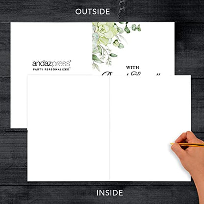 Andaz Press Jumbo Sympathy Card with Envelope, Sorry For Your Loss Card With Deepest Sympathy, Loss Of Pets, Premium Condolences Card with Big Blank Space to Send to Friends Family, 8.5" x 11", 1-Pack - color: With Deepest Sympathy Succulents