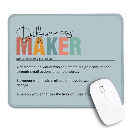 Difference Maker Definition Non-Slip Mouse Pad Gifts for Coworker - color: Multi-Grey