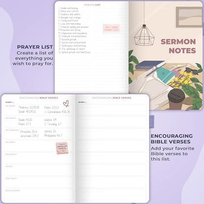 Clever Fox Bible Study Journal, Guide, Supplies for Women A5 Lavender - color: Lavender, size: A5 (5.8'' x 8.3'')