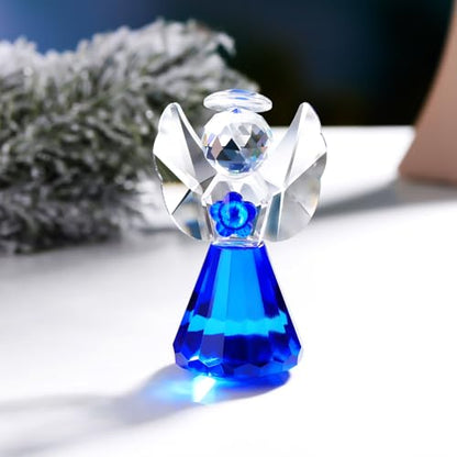 YWHL Blue Crystal Guardian Angel Gift for Women, Christmas Angel Figurine - color: Blue
