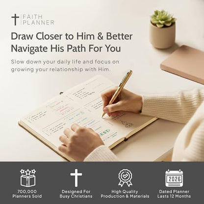 2026 Christian Planner & Prayer Journal | Strengthen Your Relationship with God and Better Navigate His Path for You | Daily Planner w/Bible Verses, Prayer Prompts, & Habit Tracking (Black) - color: Black