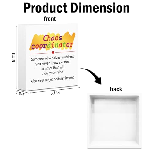 Chaos Coordinator Gifts Wooden Box Sign Wall Decor Wooden Plaque Sign - color: Chaos Coordinator Gifts