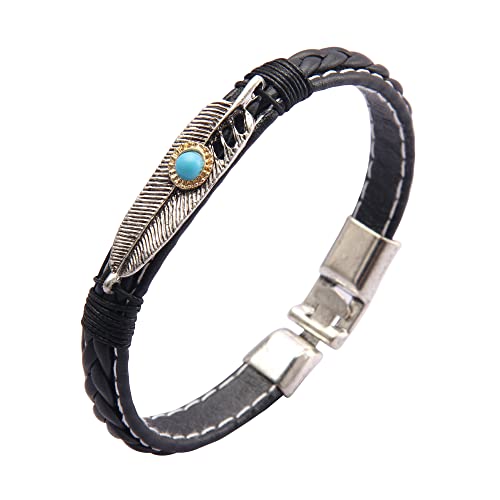 GelConnie Punk Leather Cuff Bracelet Adjustable Straps Wrap Bracelets Arm Armor Cuff Gothic Leather Wristbands for Men, Women - color: MLPB050