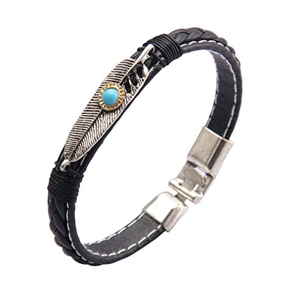 GelConnie Punk Leather Cuff Bracelet Adjustable Straps Wrap Bracelets Arm Armor Cuff Gothic Leather Wristbands for Men, Women - color: MLPB050