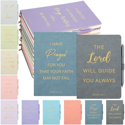 Thenshop 20 Pcs Christian Gift for Women Bulk Christian Journals, Pastel - color: Pastel