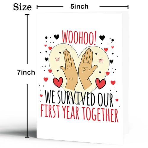 fancu Funny 1st Anniversary Card Gift for Husband Wife Couple - color: ZC-057