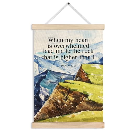MKIJUHB Inspirational Christian Wall Art Decor, Lead Me to The Rock Psalm 61:2 Bible Scripture Religious Framed Hanging Canvas Prints for Church Prayer Room Home Decorations, 12x16 Inch - color: Christian Canvas wall art decor 13