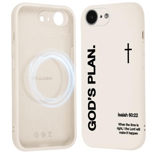 Magnetic Phone Case for iPhone 16e/iPhone 17e, Aesthetic Jesus Bible Verse Cross Pattern Print for Women Men, Compatible with Magsafe, Shockproof Soft Silicone Cover for iPhone 16e 6.1", White - color: White, size: iPhone 16e/iPhone 17e