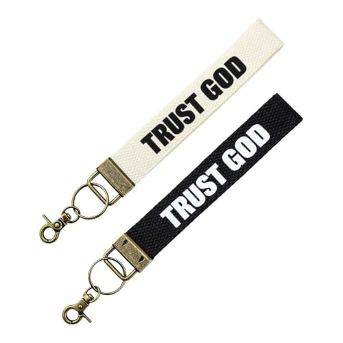 God Wristlet Keychain Lanyard Inspirational Faith Wrist Strap for Women Men Christmas Birthday Gifts for Boys Girls - color: Trust God