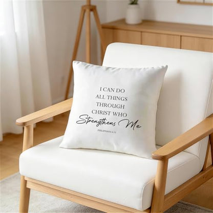 Bible Verse Throw Pillow Cover, Inspirational Room Decor - color: Inspirational Quote-02