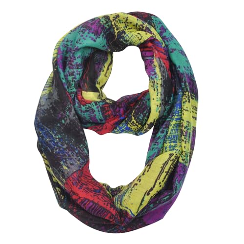 Jersey Knit Infinity Scarf Colorful Head Wrap for Travel - color: Color-b05