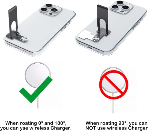 Phone Slim Kickstand, Ultra Thin Vertical and Horizontal 360° Rotating Universal Steel Metal Stable Stand Pocket Friendly Sticky Holder for iPhone Samsung Cellphone Case (Black 2-Pack) - color: Black
