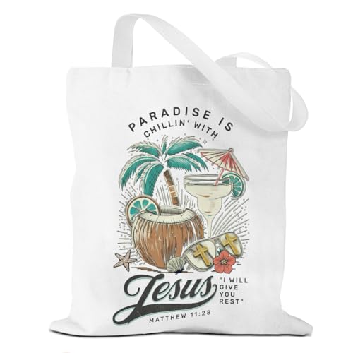Tote Bag，Canvas Tote, Reusable Grocery Shopping Bag Aesthetic Shoulder Bag for Work, Beach, Camping 03 - color: Jesusparadise