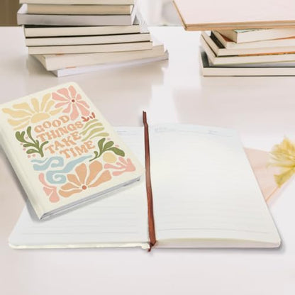 Trendy Preppy Hardcover Ruled Journal Notebook 200 Sheets (5.8 x 8.3) - color: Multi 1159