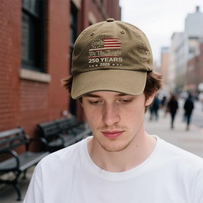 250th Anniversary 250 Years Freedoms Baseball Hat Running Embroidered Cap for - color: Pigment Khaki6