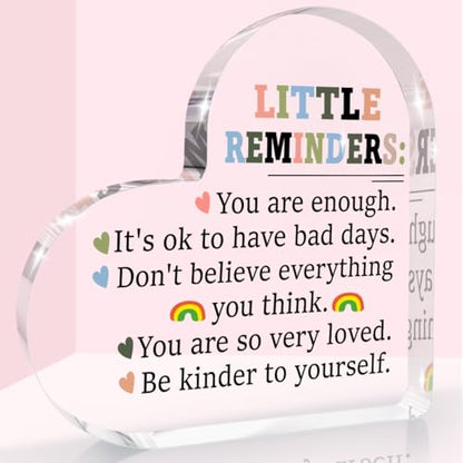 Inspirational Motivational Gifts Heart Shaped Acrylic Sign Decor - color: Little Reminders
