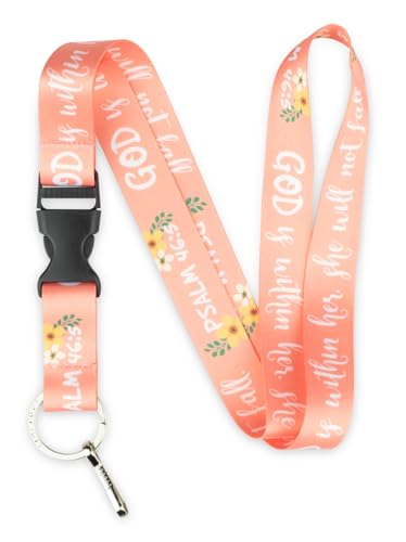 Limeloot Lanyard – Soft Neck Lanyard with Quick Release & Key Ring – ID Badge Holder & Keychain Lanyard for Men & Women - color: God is Within Her