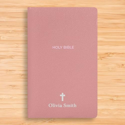 Personalized NKJV Small Print Bible for Women, Name Engraved, Standard Size - color: Pink, style: New King James Version