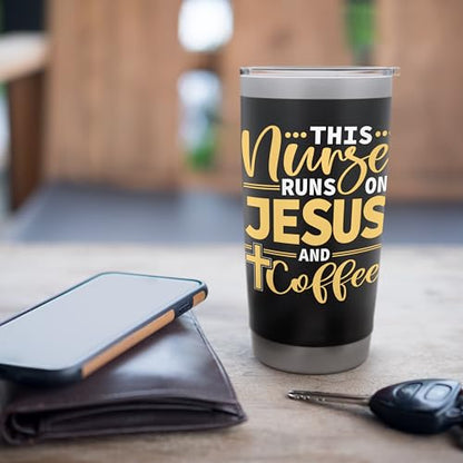 Christian Nurse RN Coffee Registered Nurse Christianity Stainless Steel Insulated Tumbler