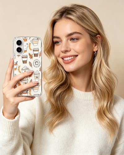 Cozy Fall Vibe Phone Case Compatible with iPhone 17, Autumn Leaves Coffee Phone Cover for iPhone 17 - color: Fall Vibe