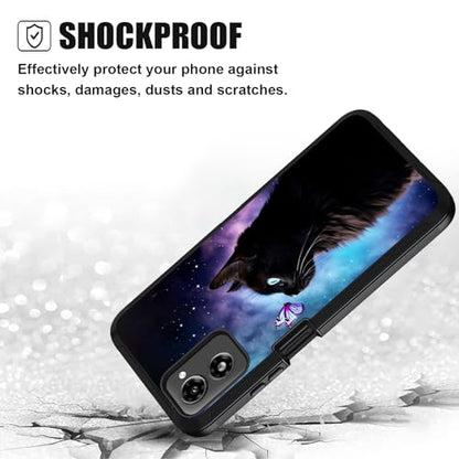 Designed for Moto G Power 5G 2024 Case, Military Grade Heavy Duty 3-Layer Shockproof Full-Body Protective Cover for Motorola Moto G Power 5G 2024, Cat and Butterfly - color: Cat and Butterfly