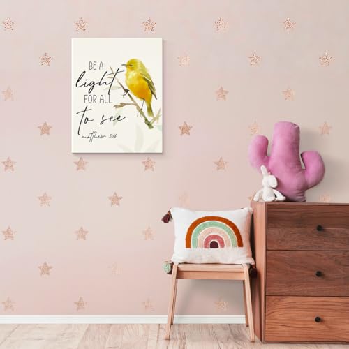 SZERE Inspirational Christian Bird Framed Wall Art Poster, Be a Light for All to See Bible Verse Scripture Canvas Prints Artwork Wall Decor for Home Bedroom Living Room Church Office, 11x14 Inch - color: bird bible 4