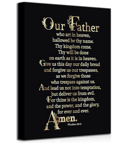 KecKoth Our Father Canvas Wall Art 16x24Inch - size: 24"L x 16"W
