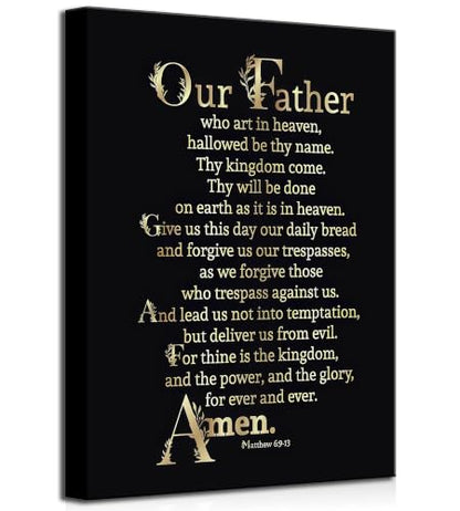 KecKoth Our Father Canvas Wall Art 16x24Inch - size: 24"L x 16"W