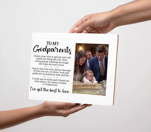 Godparents Gifts for Baptism Picture Frame - color: godparents