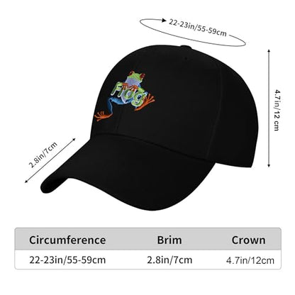 Embroidered Baseball Cap for Women Men Adjustable Baseball Hat Black Baseball Cap Trucker Hat - color: Frog