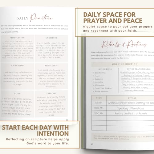 Prayer Journal for Women, Daily Devotional & Bible Study Prompts, Navy Blue - color: Blue