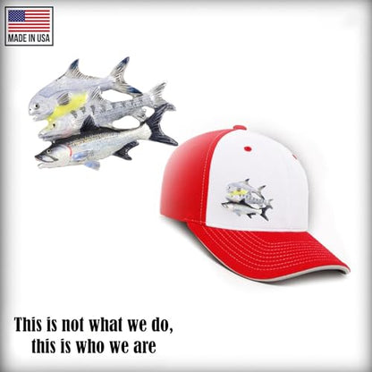 Grand Slam Bonefish Tarpoon Fish Pin, Pewter, Lapel, Hat, Pins, Brooch, Brooches, Jewelry, Gift, Handmade in the USA, 200 Fish Designs Available. S035PRZ - color: Hand Painted
