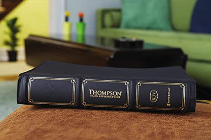 KJV, Thompson Chain-Reference Bible, Large Print, Genuine Leather, Cowhide, Black, Red Letter, Thumb Indexed, Comfort Print