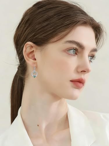 Dorunmo 925 Sterling Silver Dangle Drop Earrings for Women Holiday Earrings Hypoallergenic Halloween Christmas Jewelry Festival Gifts for Women - style: St. Patrick's Day-Clover-01