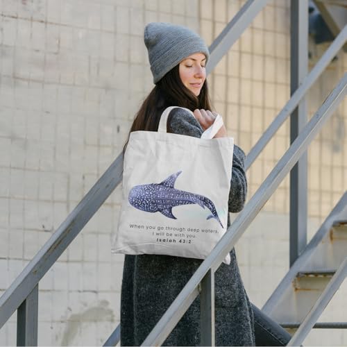 FBB Christian What's the Best that Could Happen Inspirational Tote Bag - color: When You Go Through Deeo Waters,i Will Be With You