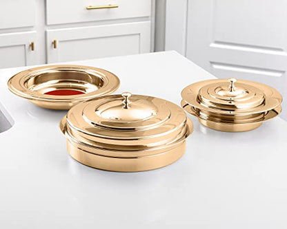 (Offering Plate Red) Premium Gold Stainless Steel Offering Plates for Church | Offering Trays | Church Collection Plate | Church Offering Plates - color: Offering Plate Red