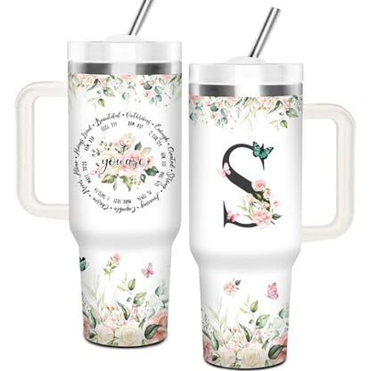 Christian Gifts for Women, Initial S Tumbler 40Oz - style: Initial S cup