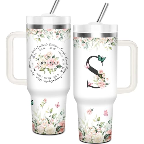 Christian Gifts for Women, Initial S Tumbler 40Oz - style: Initial S cup